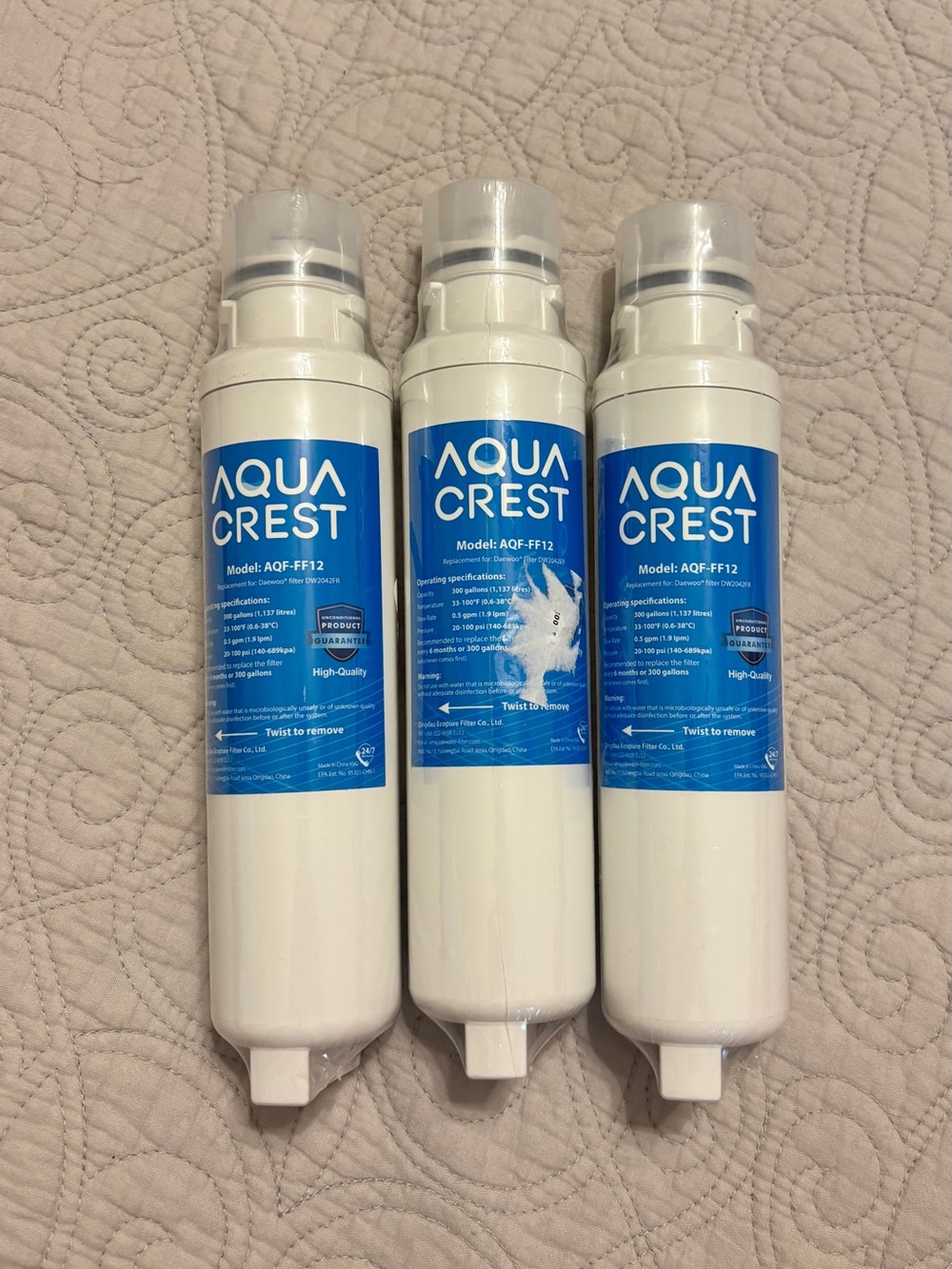 Crest Aqua Crest Water Filter Cartridges - AQF-FF12 (Set of 3)